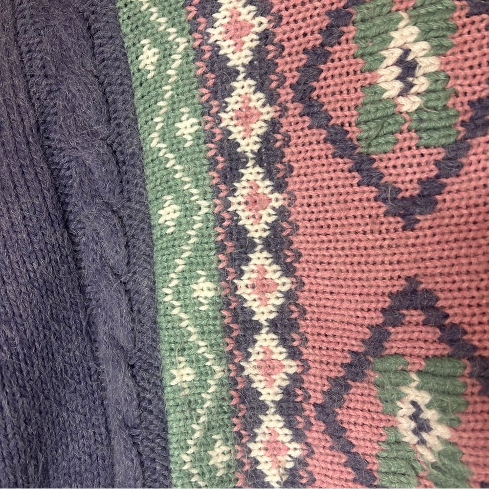 Vintage 90s Gina Peters Knit Sweater Aztec Cabin Grandpa Y2K Large - Picture 6 of 10